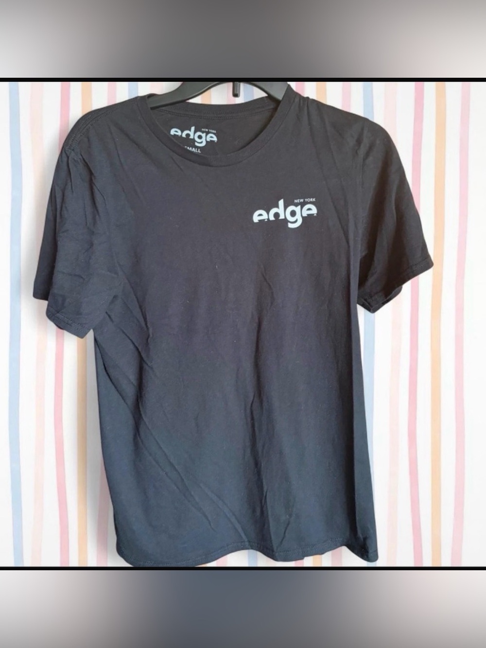 edge Black Tee with White Chest Logo
